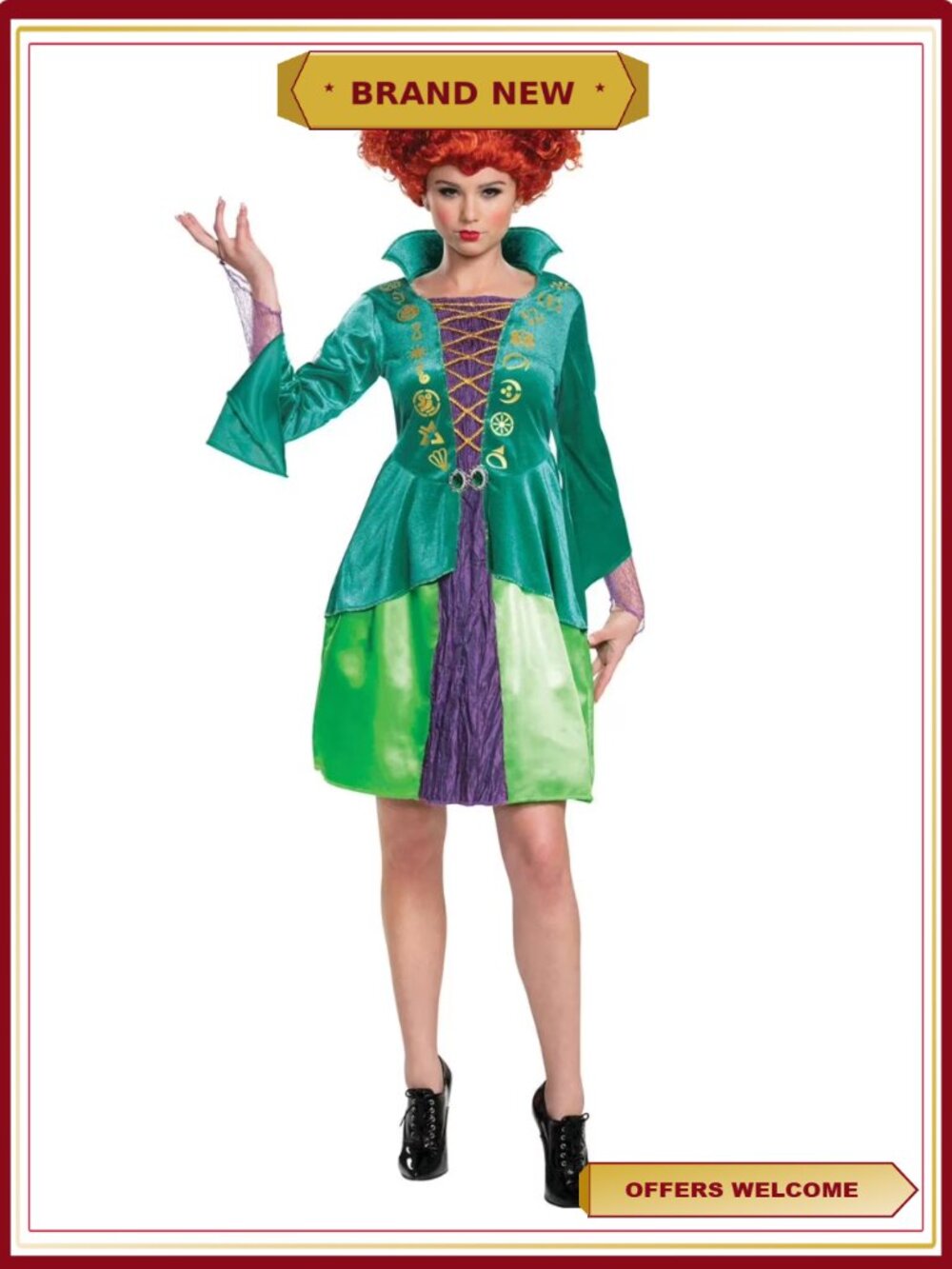 Disney Hocus Pocus Winifred Sanderson Costume Dress Petticoat Women's Small